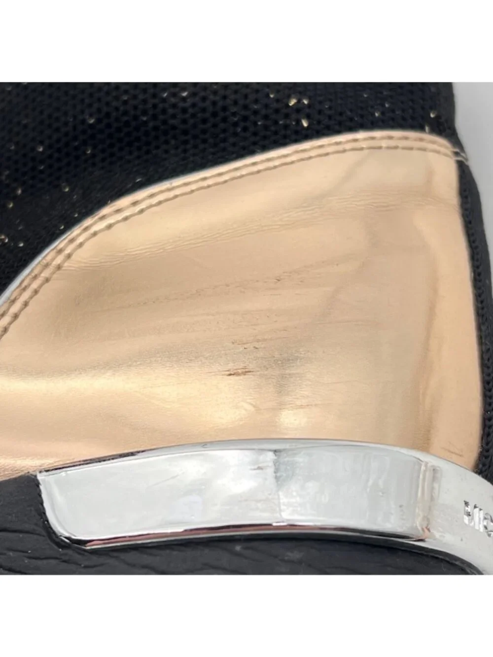 Michael Kors Skyler Elastic Bootie Wedge High Top Sneaker Womens Size 7 Metallic - Picture 14 of 16